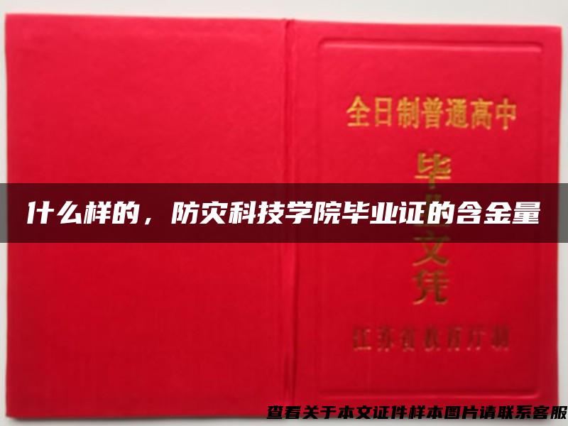 什么样的，防灾科技学院毕业证的含金量