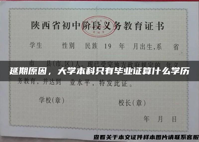 延期原因，大学本科只有毕业证算什么学历