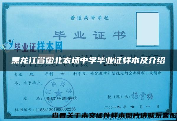 黑龙江省嫩北农场中学毕业证样本及介绍