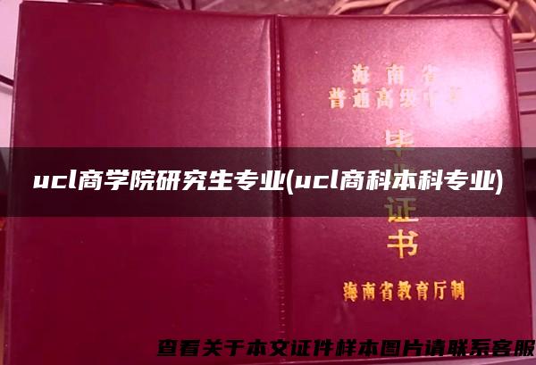 ucl商学院研究生专业(ucl商科本科专业)