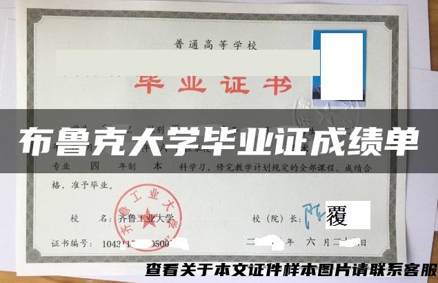 布鲁克大学毕业证成绩单