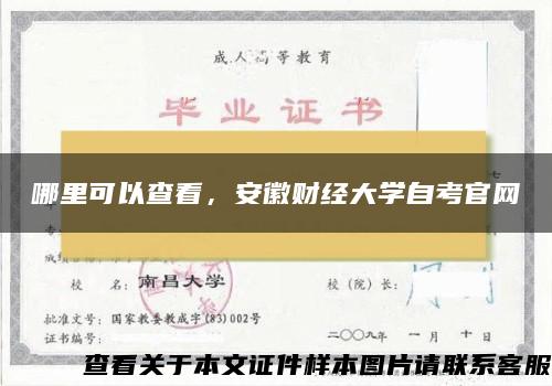 哪里可以查看，安徽财经大学自考官网