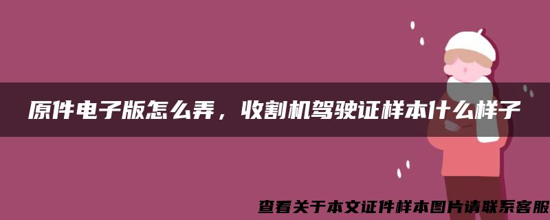 原件电子版怎么弄，收割机驾驶证样本什么样子