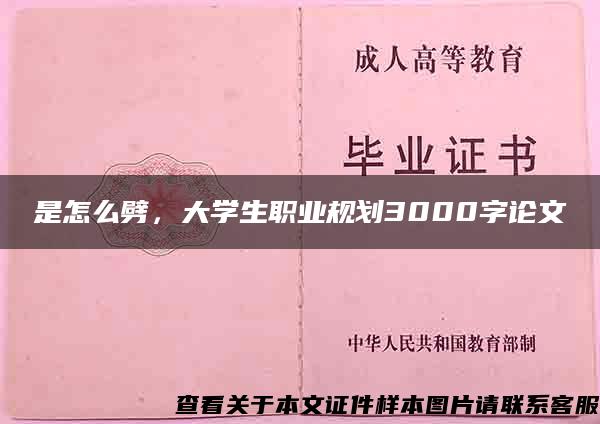 是怎么劈，大学生职业规划3000字论文