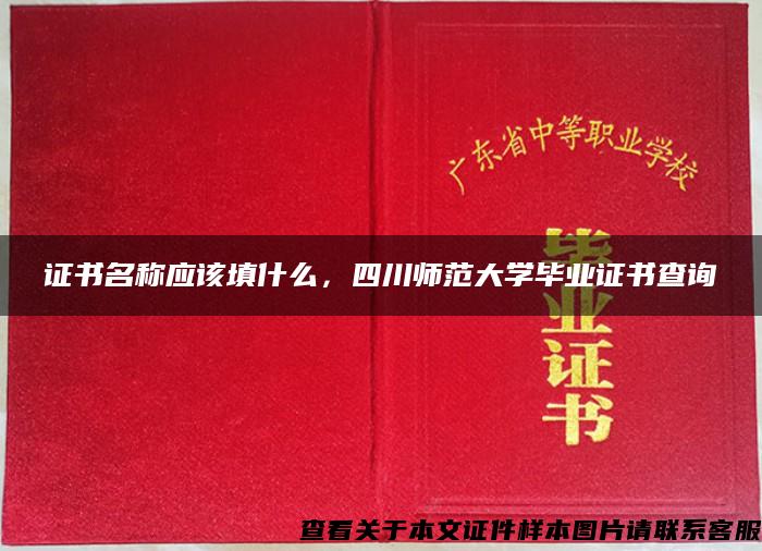 证书名称应该填什么，四川师范大学毕业证书查询