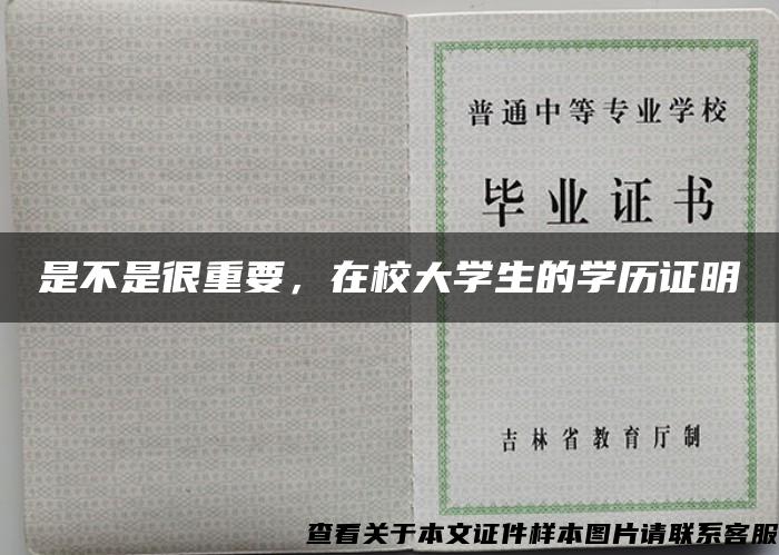 是不是很重要，在校大学生的学历证明