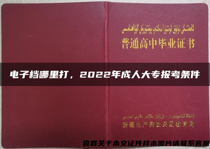 电子档哪里打，2022年成人大专报考条件