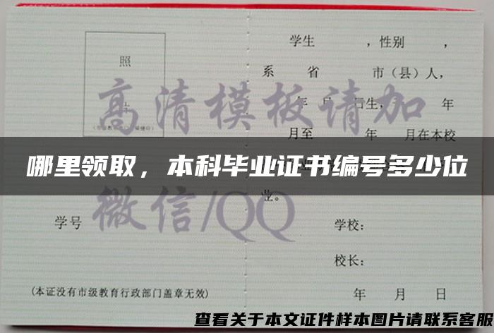 哪里领取，本科毕业证书编号多少位