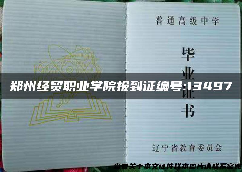 郑州经贸职业学院报到证编号:13497