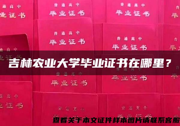 吉林农业大学毕业证书在哪里？