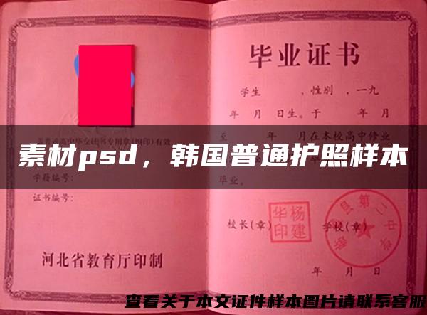 素材psd，韩国普通护照样本