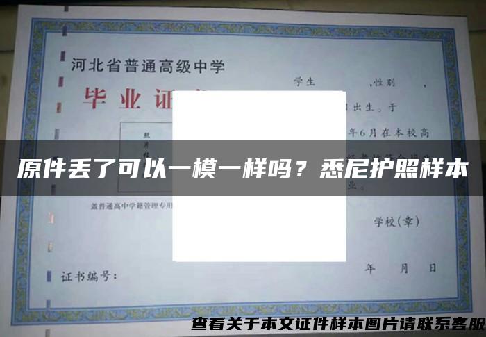 原件丢了可以一模一样吗？悉尼护照样本