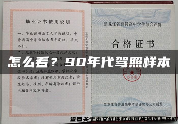 怎么看？90年代驾照样本