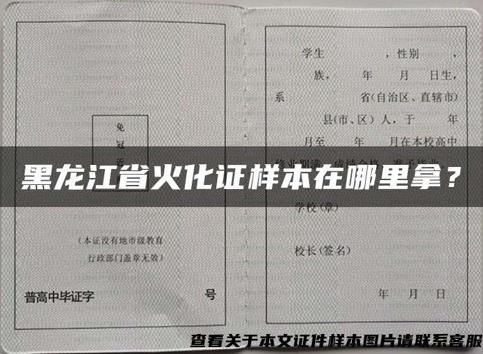 黑龙江省火化证样本在哪里拿？