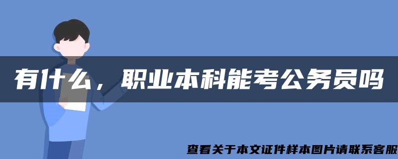 有什么，职业本科能考公务员吗