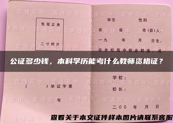 公证多少钱，本科学历能考什么教师资格证？