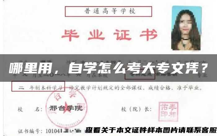 哪里用，自学怎么考大专文凭？