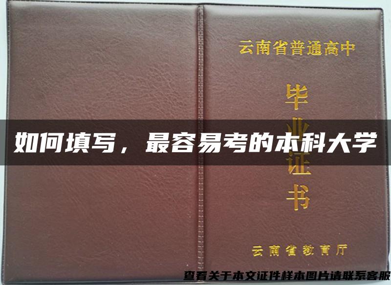 如何填写，最容易考的本科大学