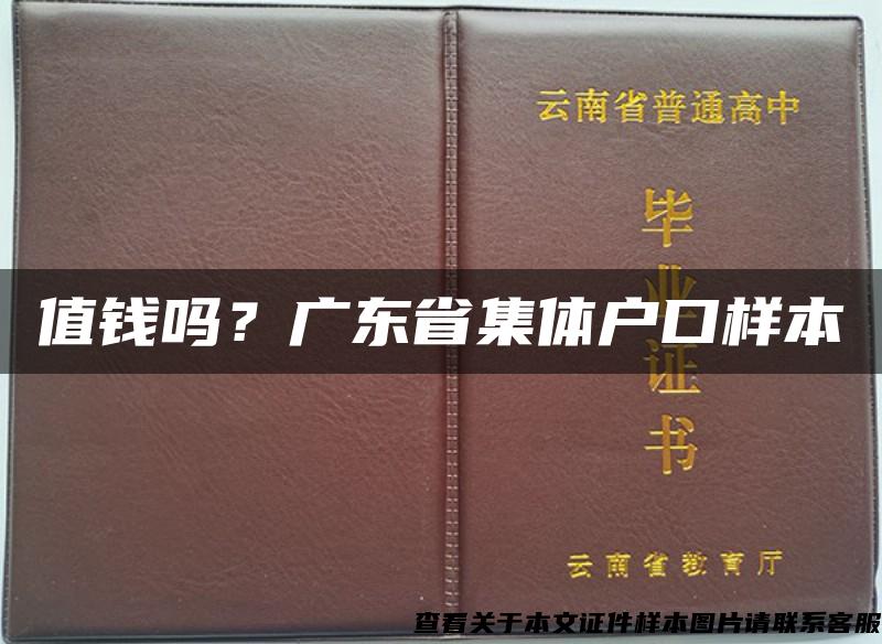 值钱吗？广东省集体户口样本