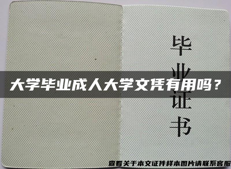 大学毕业成人大学文凭有用吗？