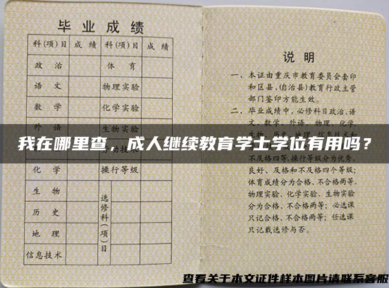 我在哪里查，成人继续教育学士学位有用吗？