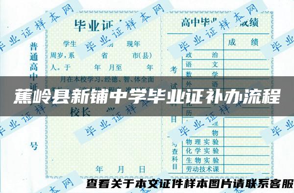 蕉岭县新铺中学毕业证补办流程