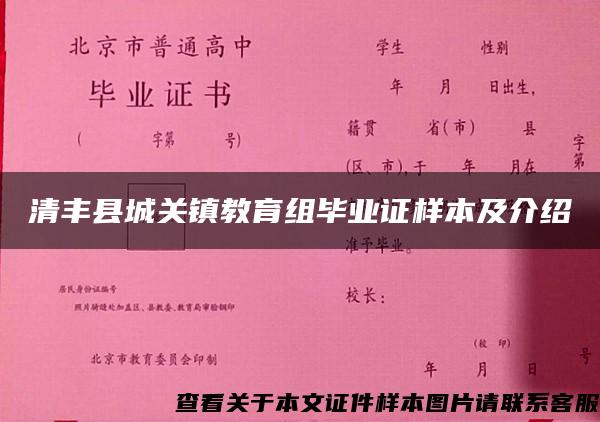 清丰县城关镇教育组毕业证样本及介绍