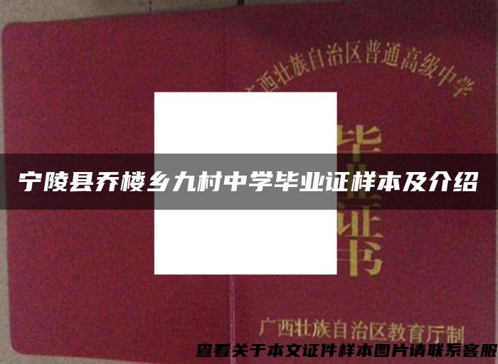 宁陵县乔楼乡九村中学毕业证样本及介绍