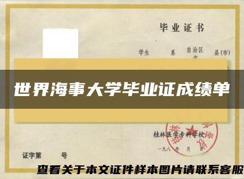 世界海事大学毕业证成绩单