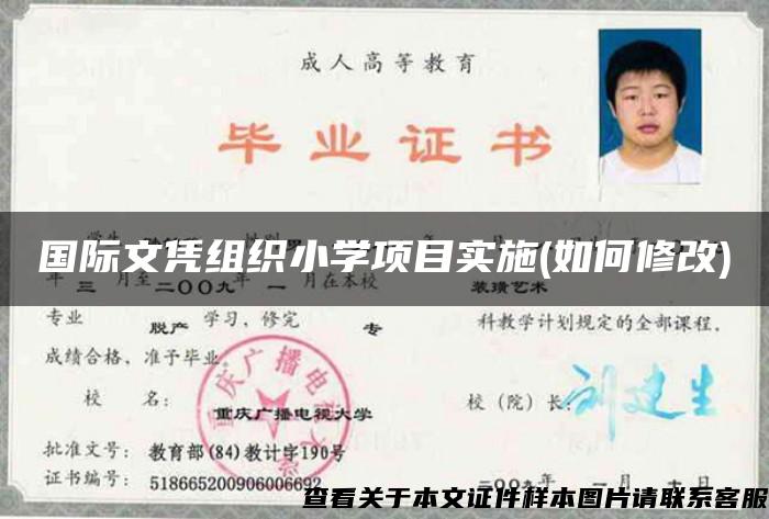 国际文凭组织小学项目实施(如何修改)