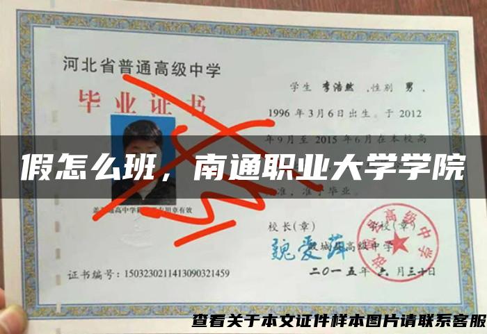 假怎么班，南通职业大学学院