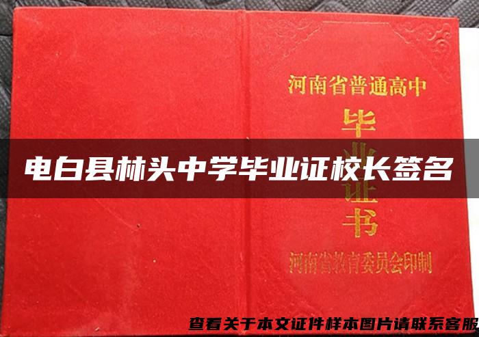 电白县林头中学毕业证校长签名