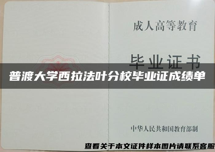 普渡大学西拉法叶分校毕业证成绩单