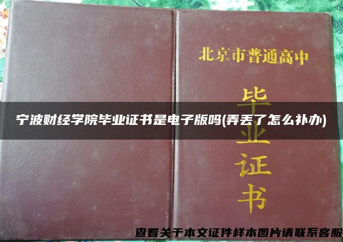 宁波财经学院毕业证书是电子版吗(弄丢了怎么补办)