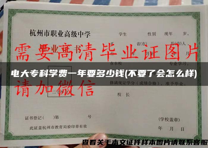 电大专科学费一年要多少钱(不要了会怎么样)