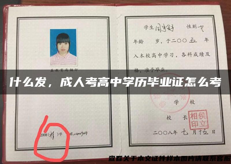 什么发，成人考高中学历毕业证怎么考