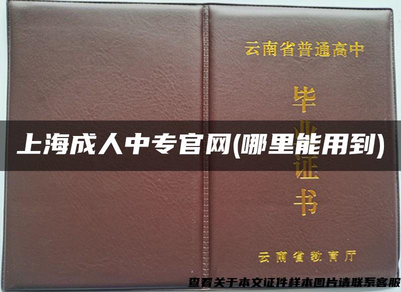 上海成人中专官网(哪里能用到)