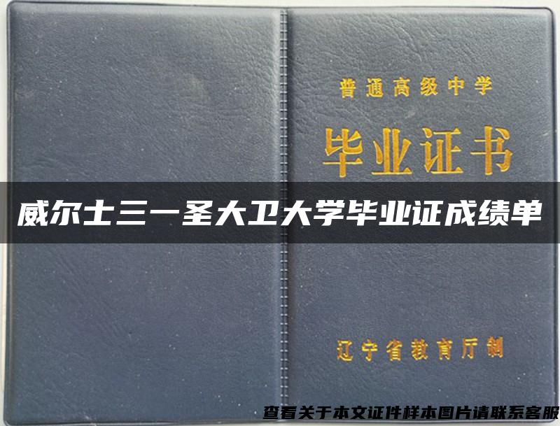 威尔士三一圣大卫大学毕业证成绩单