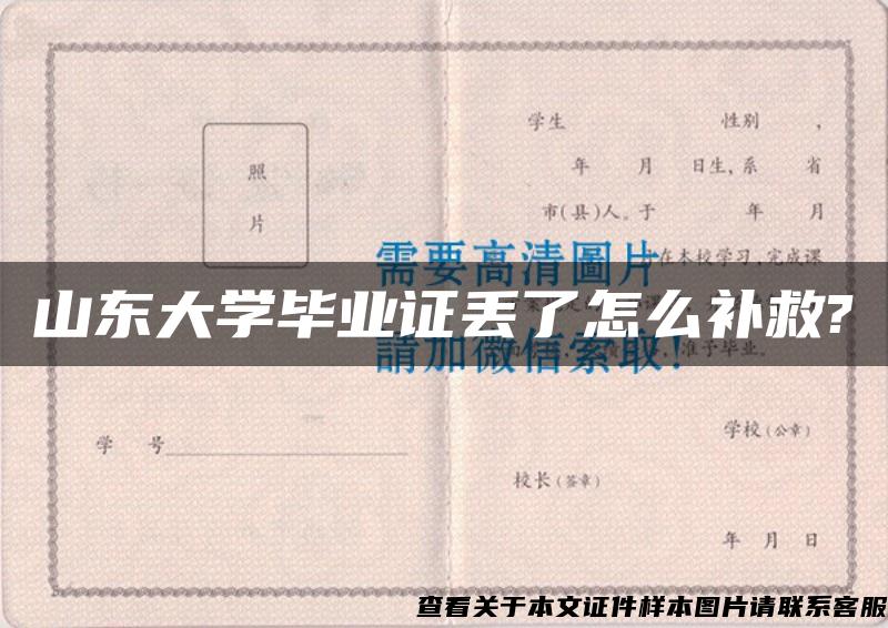 山东大学毕业证丢了怎么补救?