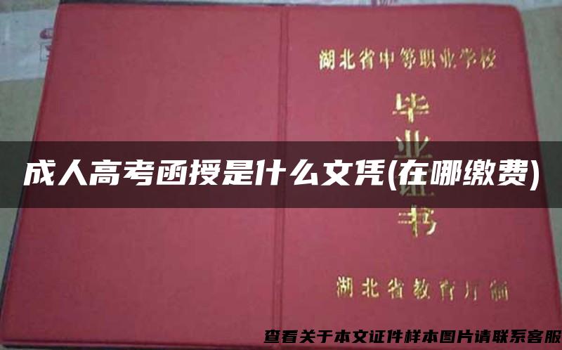 成人高考函授是什么文凭(在哪缴费)