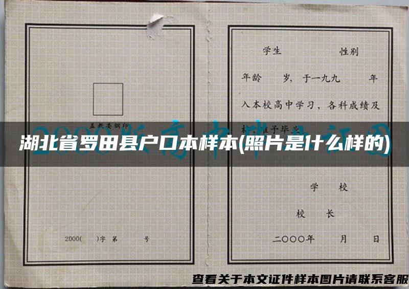 湖北省罗田县户口本样本(照片是什么样的)