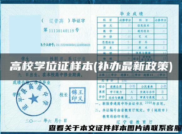 高校学位证样本(补办最新政策)