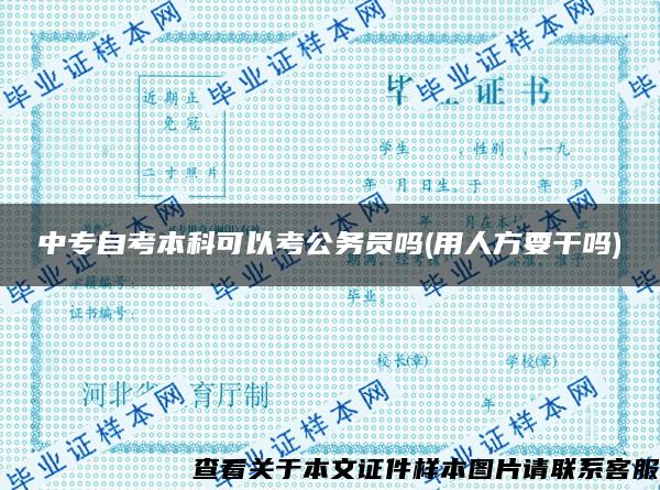 中专自考本科可以考公务员吗(用人方要干吗)