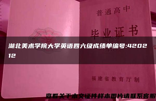 湖北美术学院大学英语四六级成绩单编号:420212