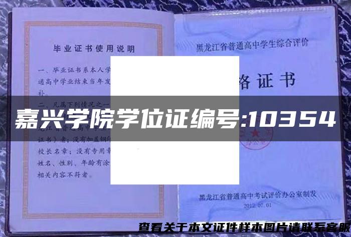 嘉兴学院学位证编号:10354