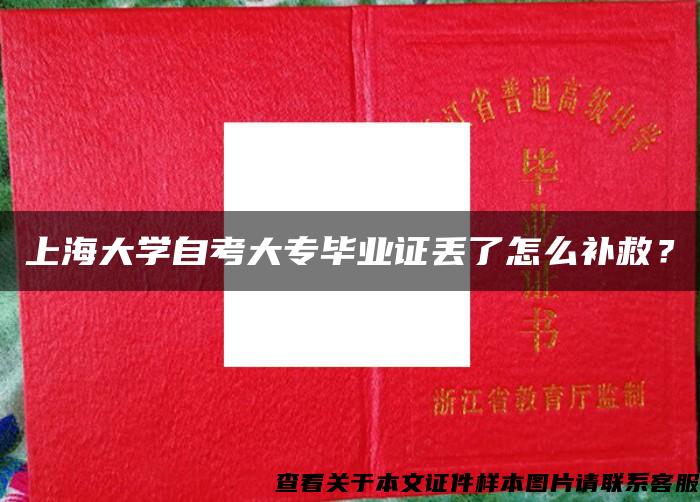 上海大学自考大专毕业证丢了怎么补救？