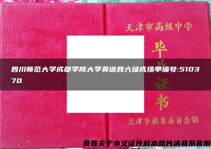 四川师范大学成都学院大学英语四六级成绩单编号:510370