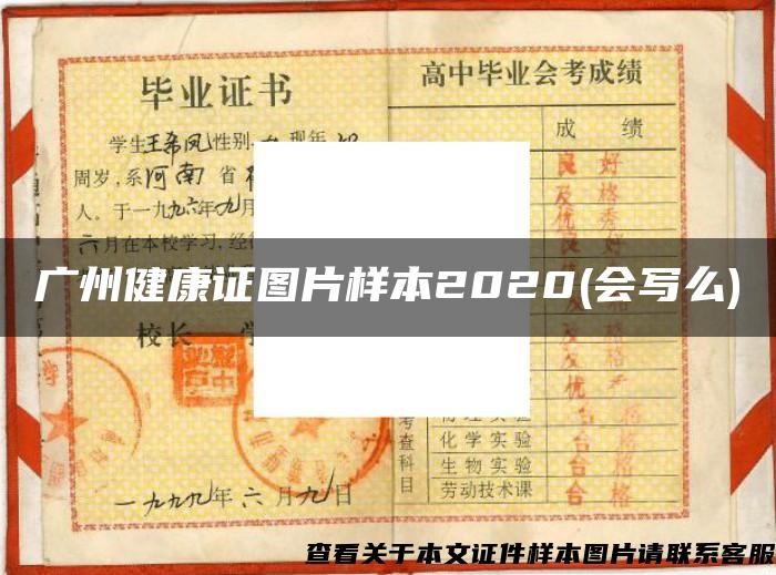 广州健康证图片样本2020(会写么)