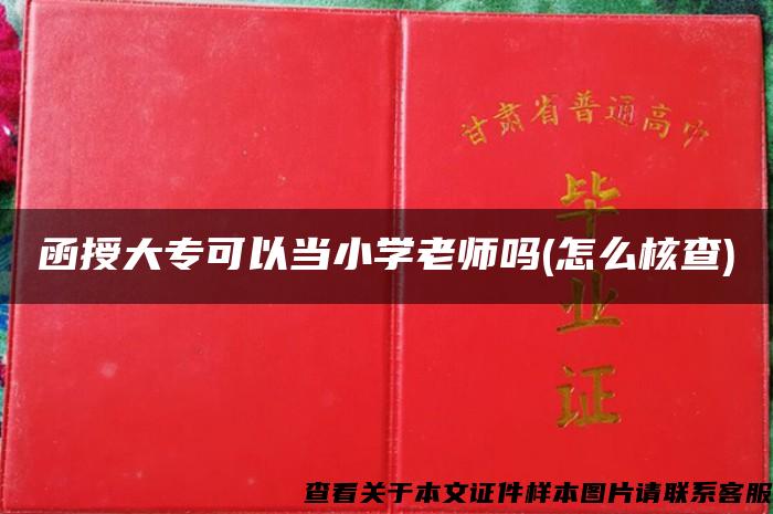 函授大专可以当小学老师吗(怎么核查)