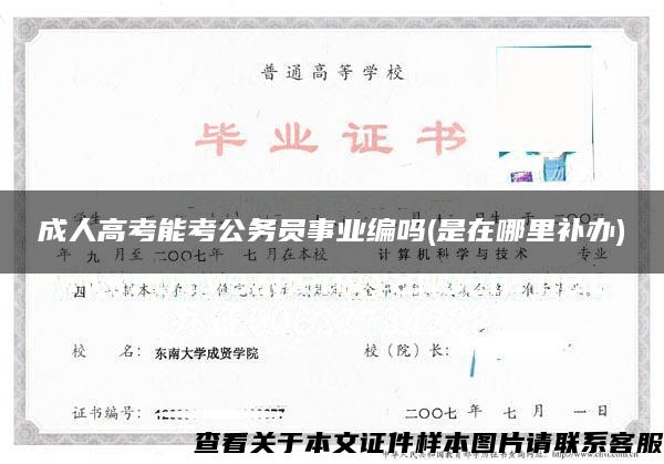 成人高考能考公务员事业编吗(是在哪里补办)